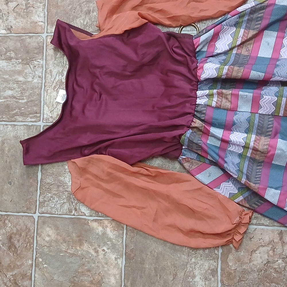 GUC Disney Spirit Hocus Pocus Bohemian dress Brown Pink Gray Size Medium - Picture 6 of 7